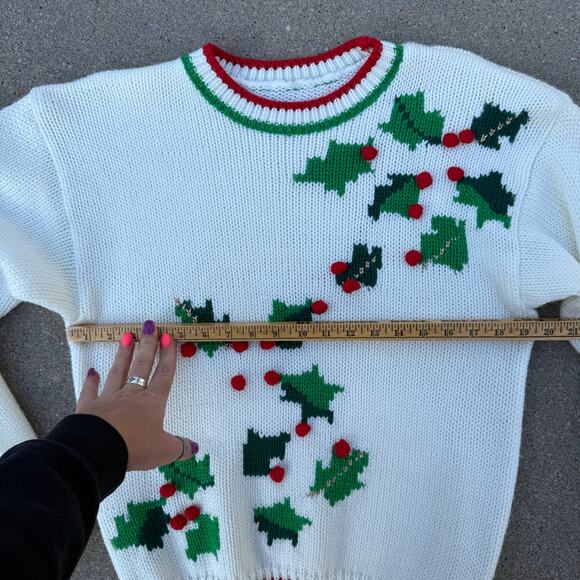 Vintage Holly Ivy Berries Crewneck Ugly Christmas Winter Sweater SMALL? - Picture 6 of 6